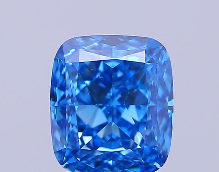 0.69 CT Fancy Vivid Blue CUSHION BRILLIANT