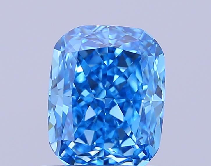 0.68 CT Fancy Vivid Blue CUSHION BRILLIANT