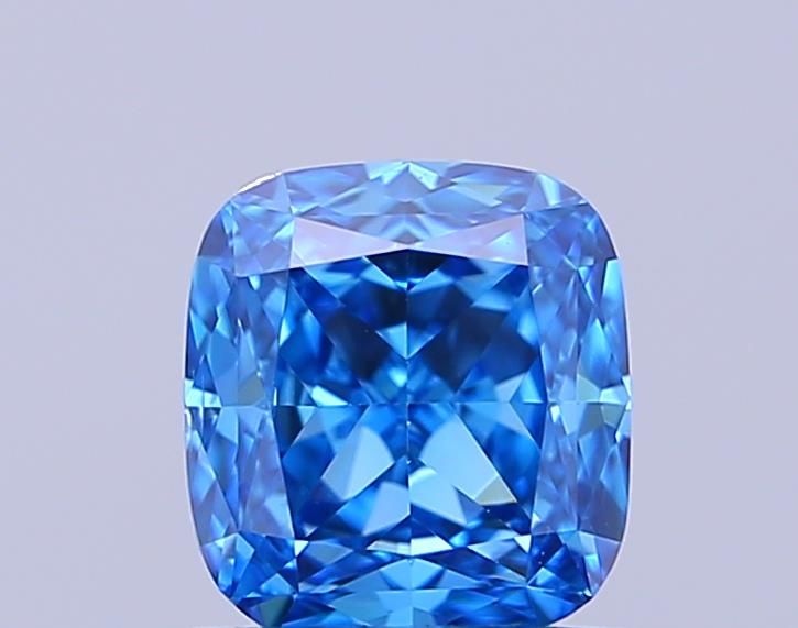 0.64 CT Fancy Vivid Blue CUSHION BRILLIANT