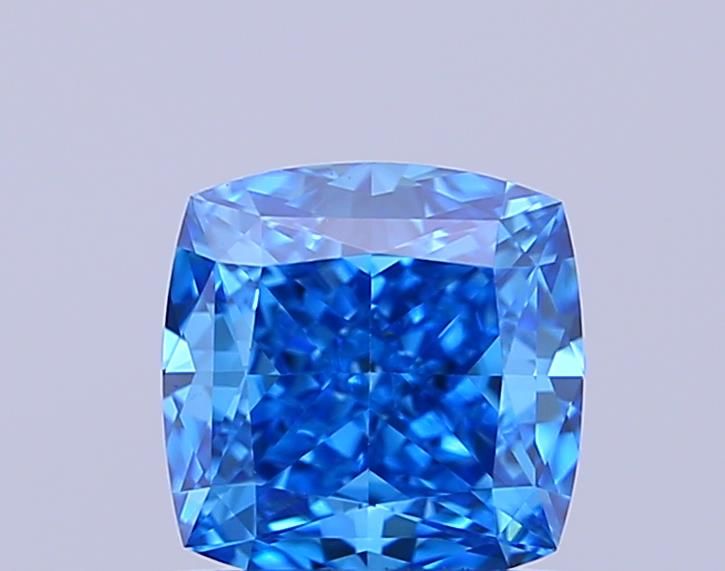 0.65 CT Fancy Vivid Blue CUSHION BRILLIANT