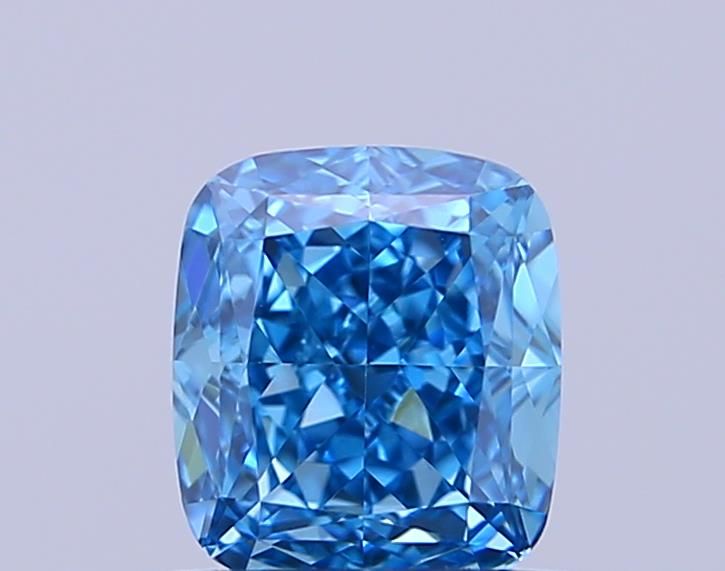 0.57 CT Fancy Vivid Blue CUSHION BRILLIANT