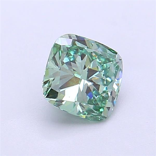 1.07 CT Fancy Vivid Green CUSHION MODIFIED