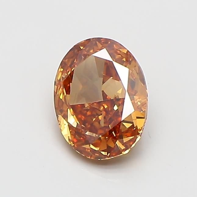 1.08 CT Fancy Orangey Brown OVAL