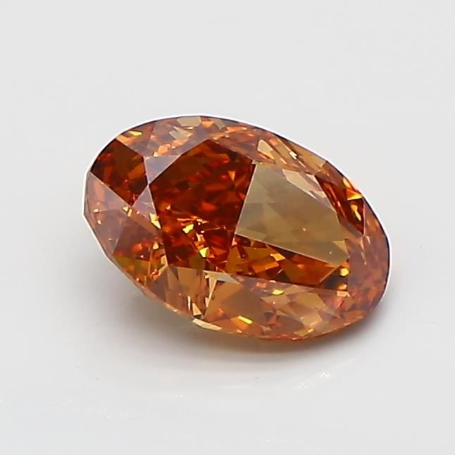 1.09 CT Fancy Orangey Brown OVAL