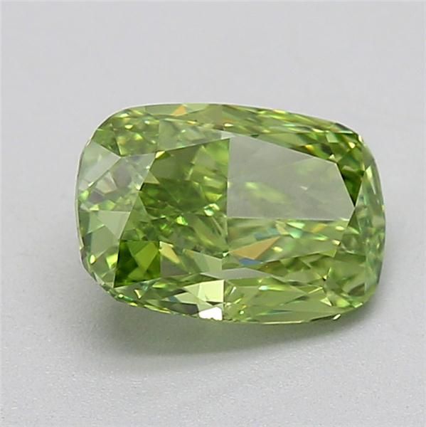 0.99 CT Fancy Vivid Green CUSHION MODIFIED