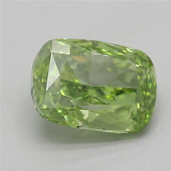 1.0 CT Fancy Vivid Green CUSHION MODIFIED