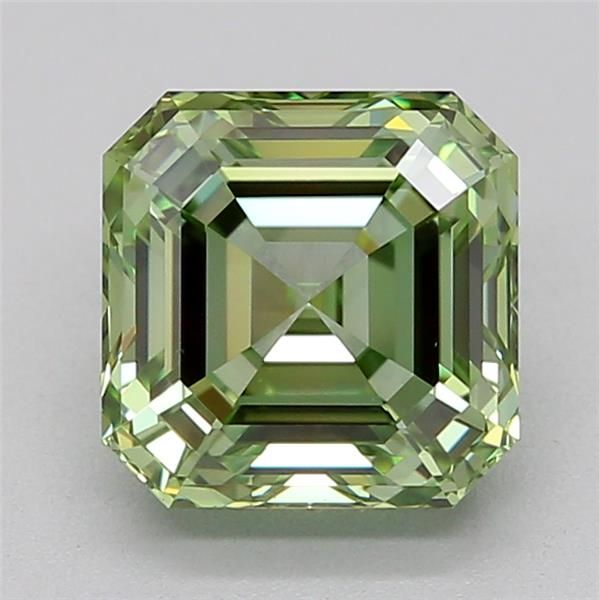 1.01 CT Fancy Vivid Green ASSCHER