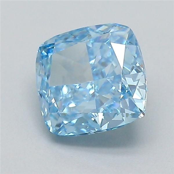 0.74 CT Fancy Vivid Blue CUSHION MODIFIED