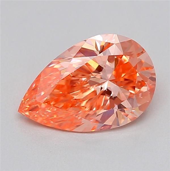 0.6 CT Fancy Vivid Orangey Pink PEAR