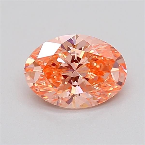 0.64 CT Fancy Vivid Orangey Pink OVAL