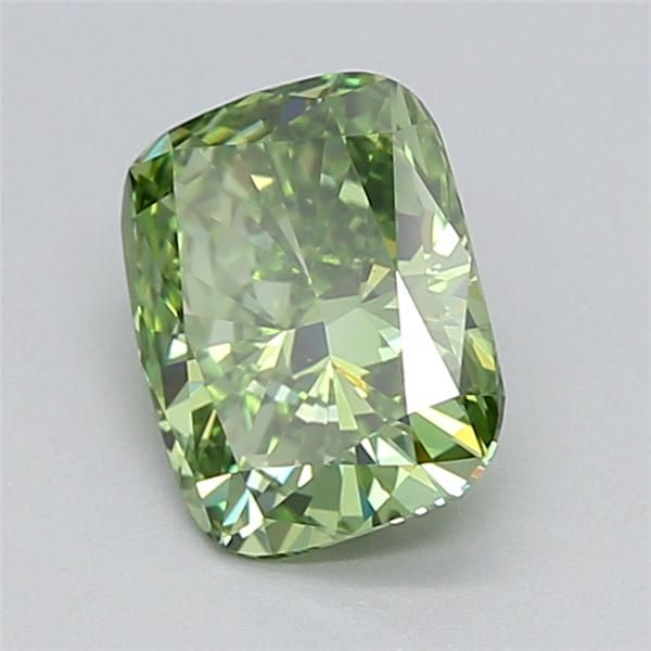 1.06 CT Fancy Vivid Green CUSHION MODIFIED