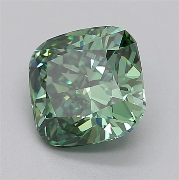 1.01 CT Fancy Vivid Green CUSHION MODIFIED