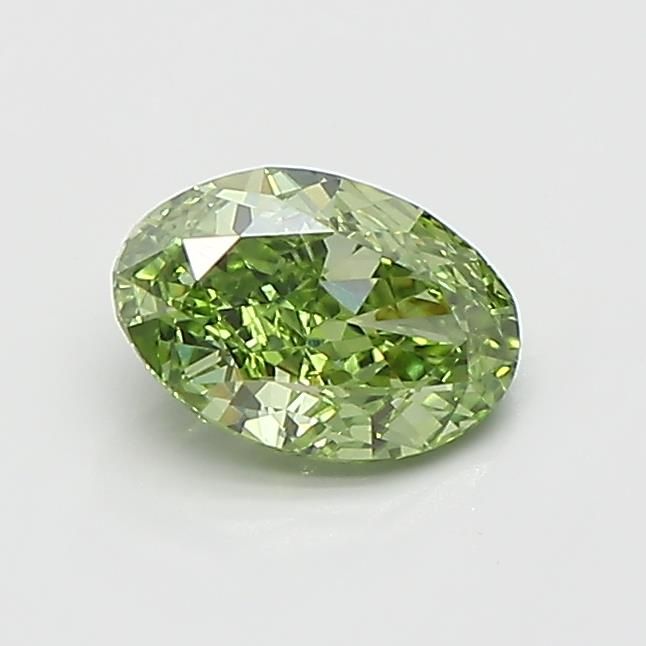 0.58 CT Fancy Vivid Green OVAL