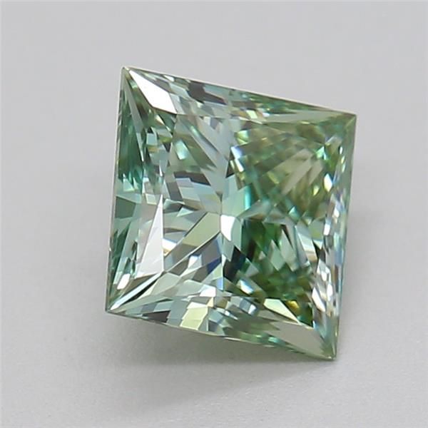 0.69 CT Fancy Vivid Green PRINCESS