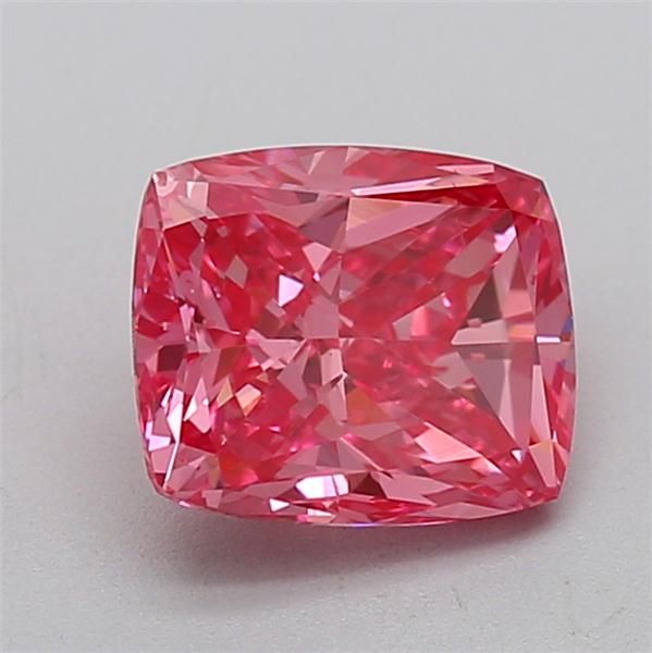 1.52 CT Fancy Vivid Pink CUSHION MODIFIED