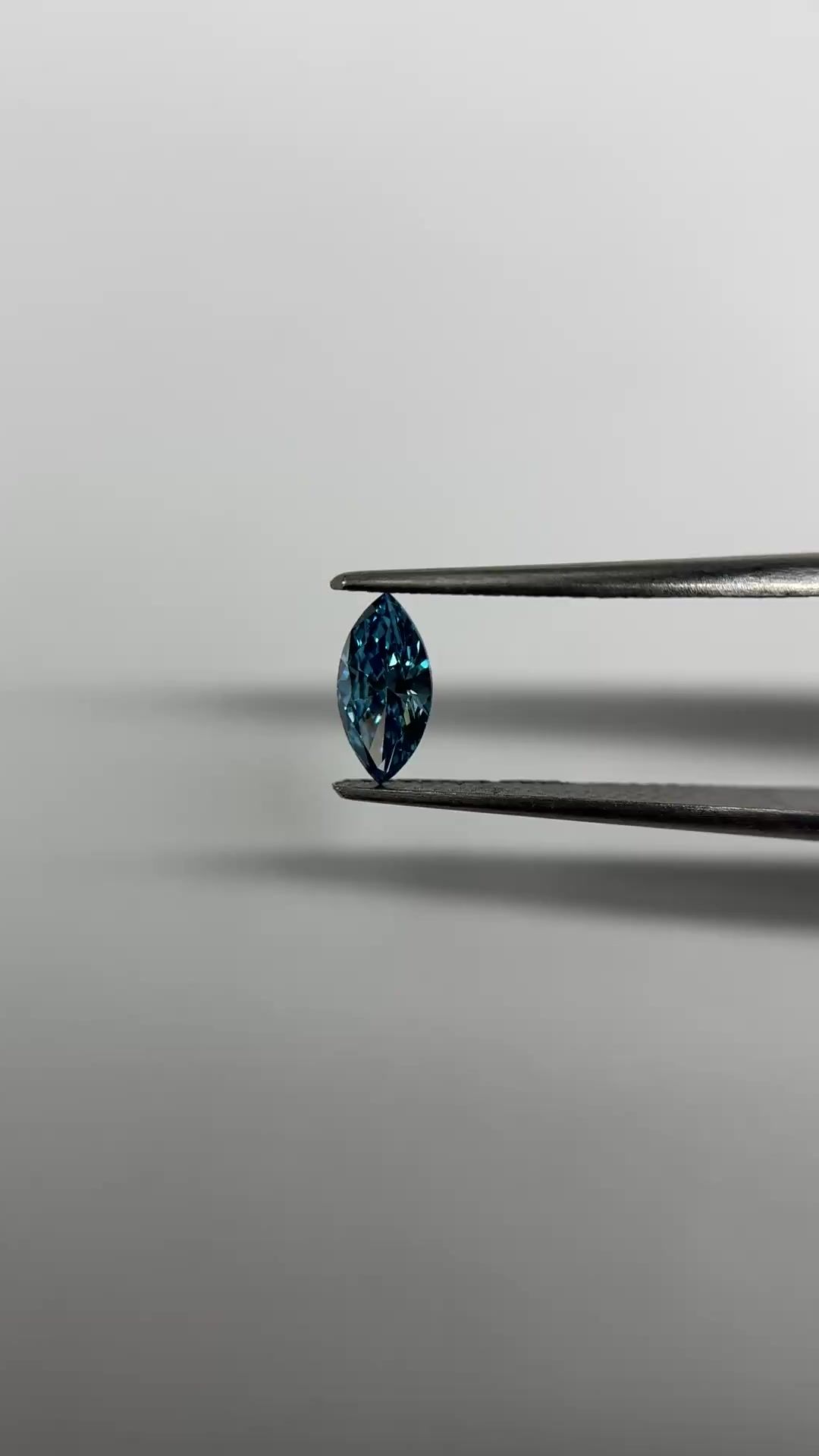 0.4 CT Fancy Intense Blue MARQUISE