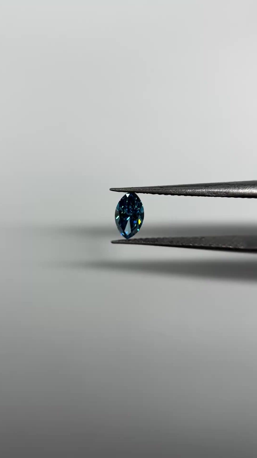 0.41 CT Fancy Intense Blue MARQUISE