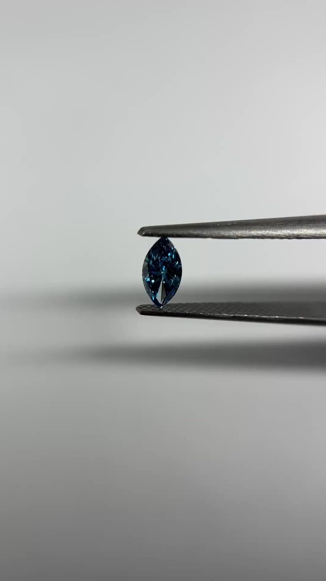 0.4 CT Fancy Intense Blue MARQUISE