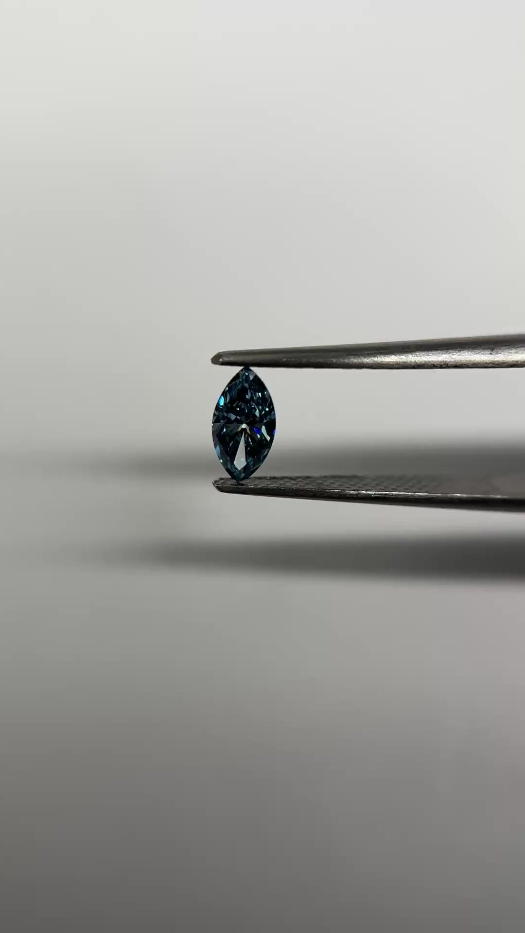 0.41 CT Fancy Intense Blue MARQUISE