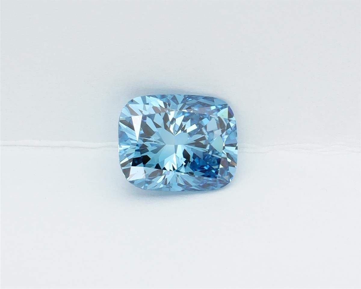 1.07 CT Fancy Vivid Blue CUSHION MODIFIED