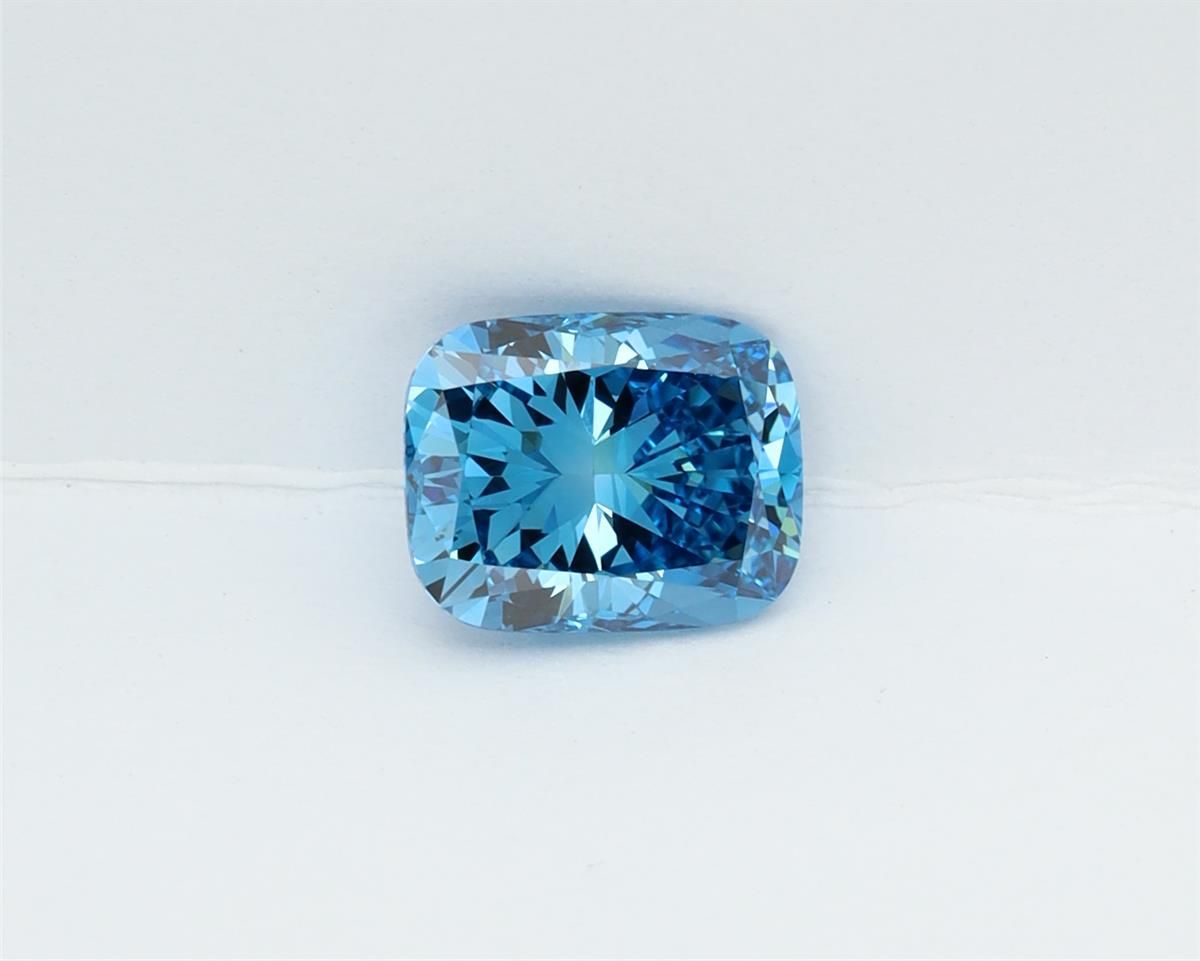 1.08 CT Fancy Vivid Blue CUSHION MODIFIED