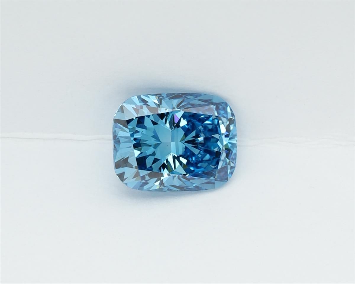 1.27 CT Fancy Vivid Blue CUSHION MODIFIED