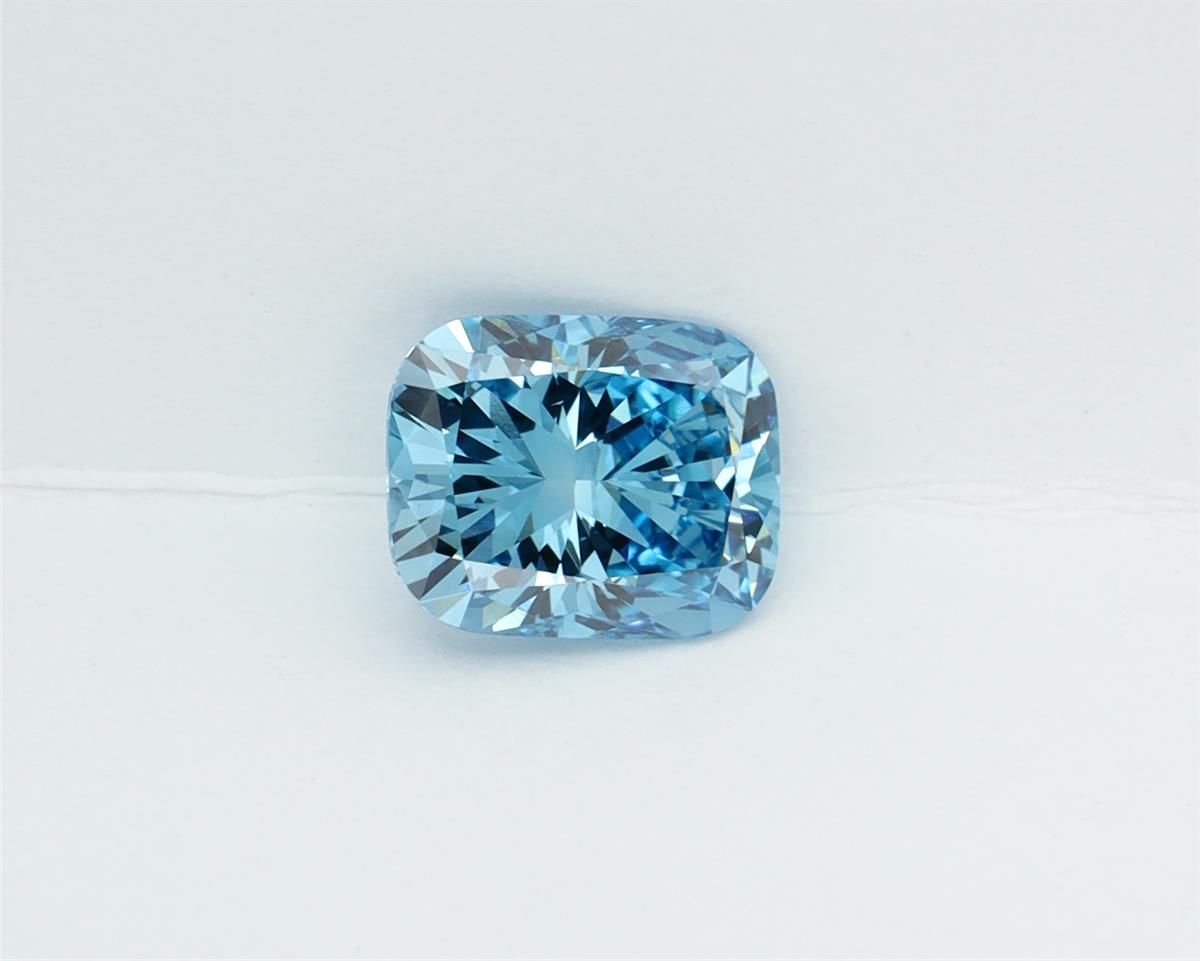 1.06 CT Fancy Vivid Blue CUSHION MODIFIED