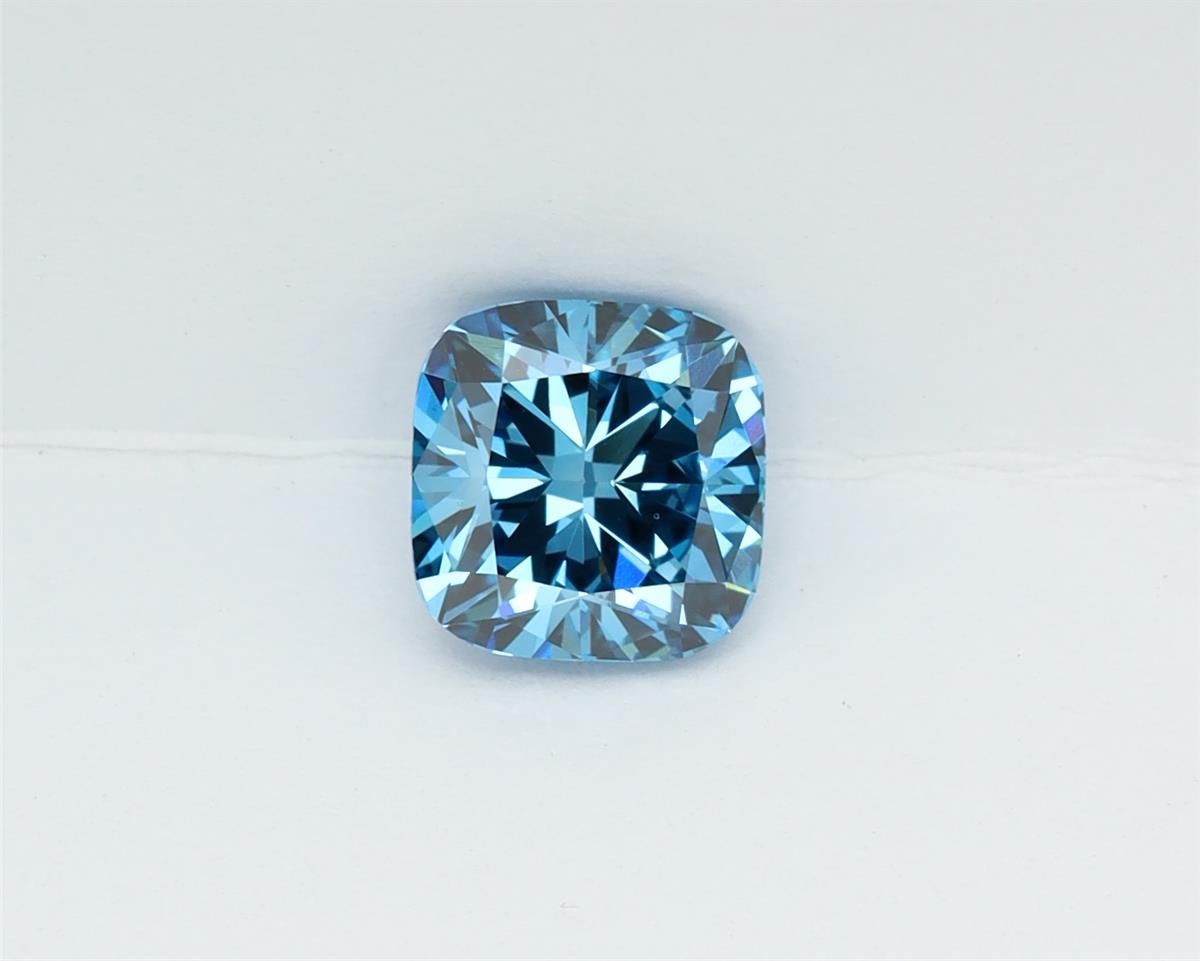 1.22 CT Fancy Vivid Blue CUSHION MODIFIED