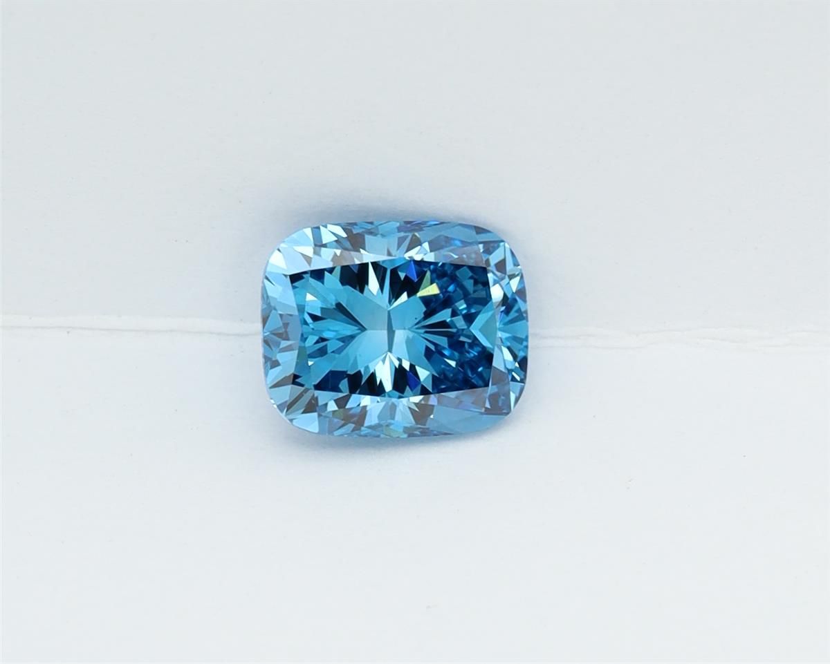 1.02 CT Fancy Vivid Blue CUSHION MODIFIED