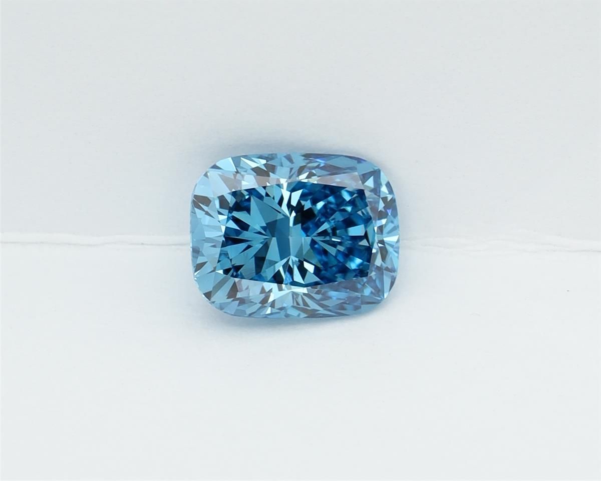 1.23 CT Fancy Vivid Blue CUSHION MODIFIED