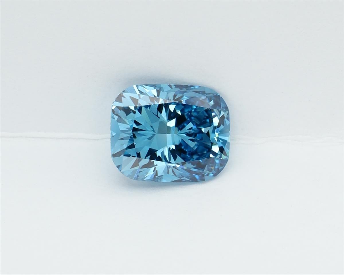 1.28 CT Fancy Vivid Blue CUSHION MODIFIED