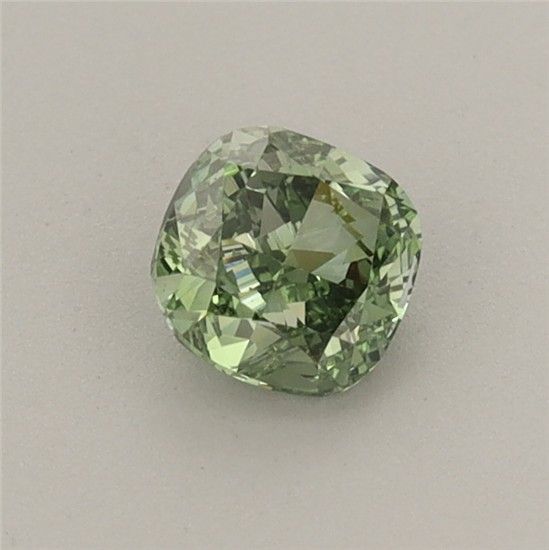 0.47 CT Fancy Vivid Green CUSHION BRILLIANT