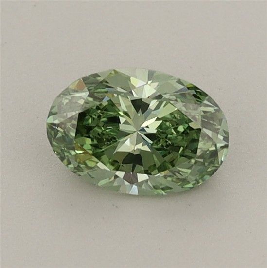 0.62 CT Fancy Vivid Green OVAL