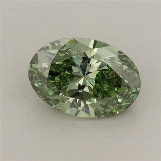 0.63 CT Fancy Vivid Green OVAL