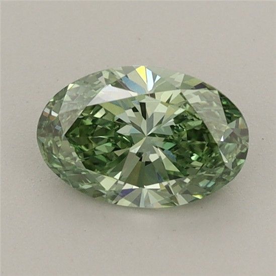 0.74 CT Fancy Vivid Green OVAL