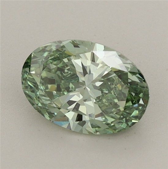 0.85 CT Fancy Vivid Green OVAL