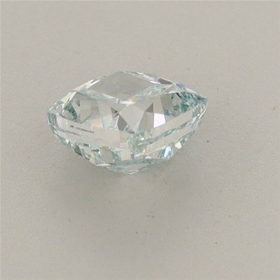 0.63 CT Fancy Intense Green Blue CUSHION MODIFIED