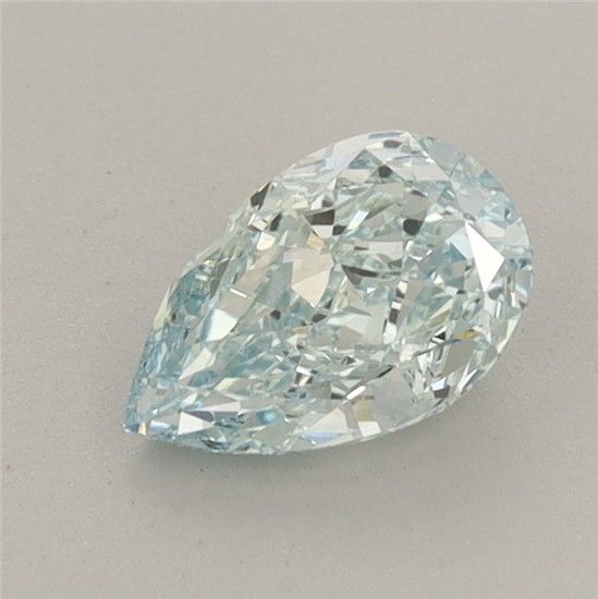 0.71 CT Fancy Intense Blueish Green PEAR