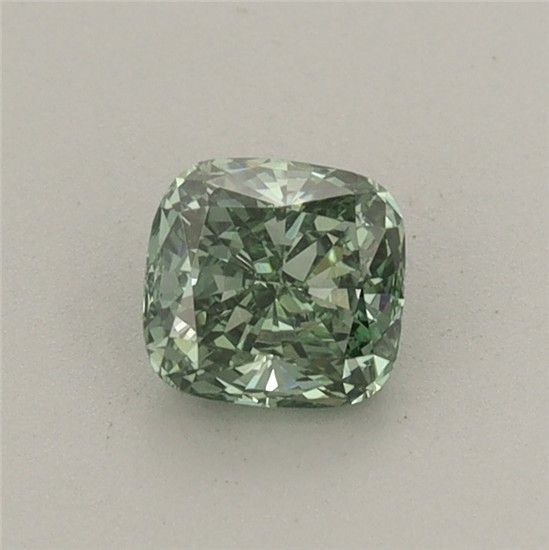 0.46 CT Fancy Vivid Green CUSHION MODIFIED