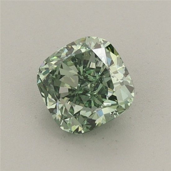 0.73 CT Fancy Vivid Green CUSHION MODIFIED