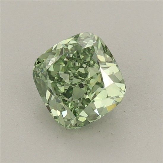 0.74 CT Fancy Vivid Green CUSHION MODIFIED