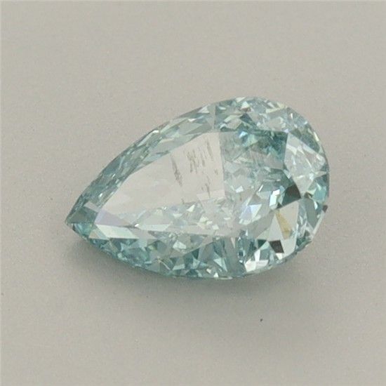 0.66 CT Fancy Vivid Blueish Green PEAR