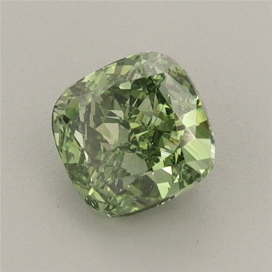 0.9 CT Fancy Vivid Green CUSHION MODIFIED