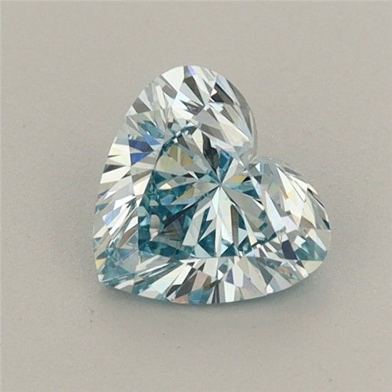 0.71 CT Fancy Intense Greenish Blue HEART