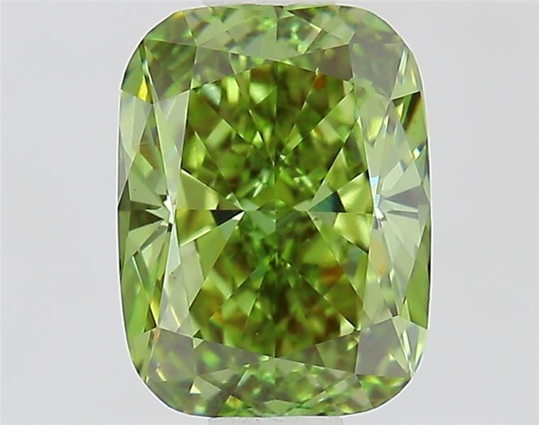 1.05 CT Fancy Vivid Green CUSHION MODIFIED