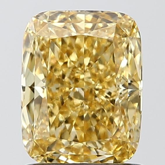 1.34 CT Fancy Vivid Yellow CUSHION MODIFIED