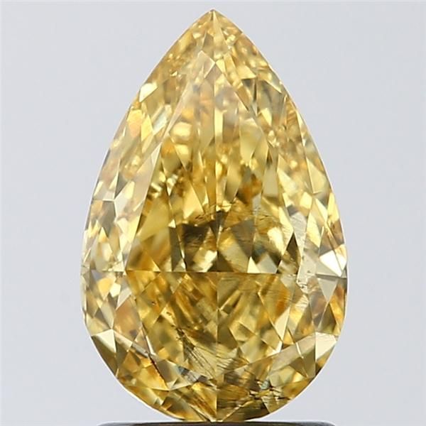 1.41 CT Fancy Vivid Yellow PEAR