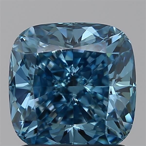 1.5 CT Fancy Vivid Blue CUSHION BRILLIANT