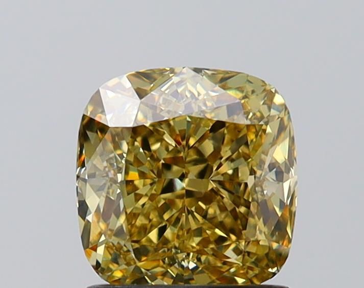 1.51 CT Fancy Gray Yellow CUSHION BRILLIANT