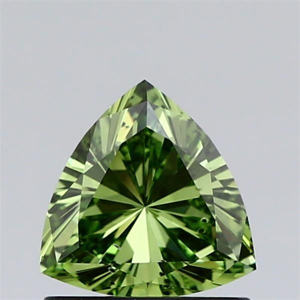 0.78 CT Fancy Vivid Green TRIANGULAR